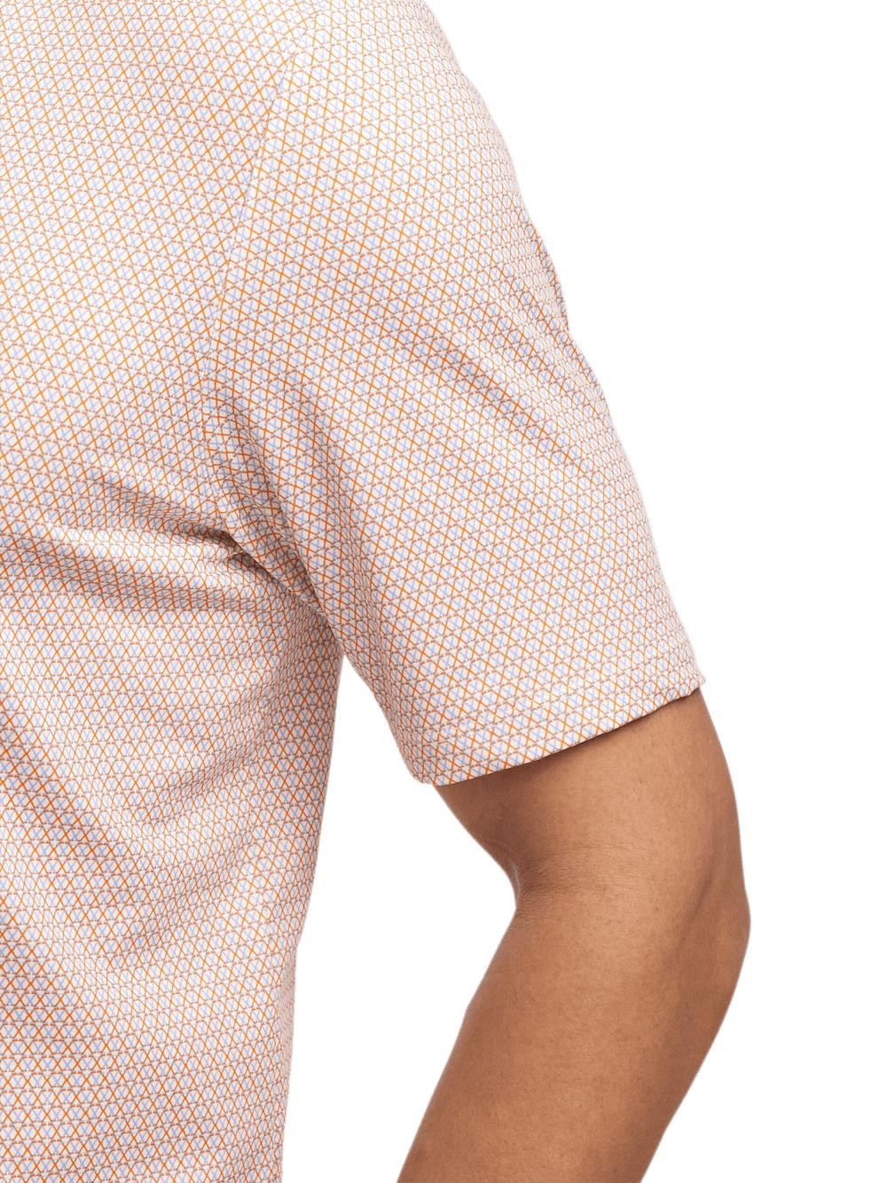 Performance Blend Three Button Polo - Orange Multi Product Image