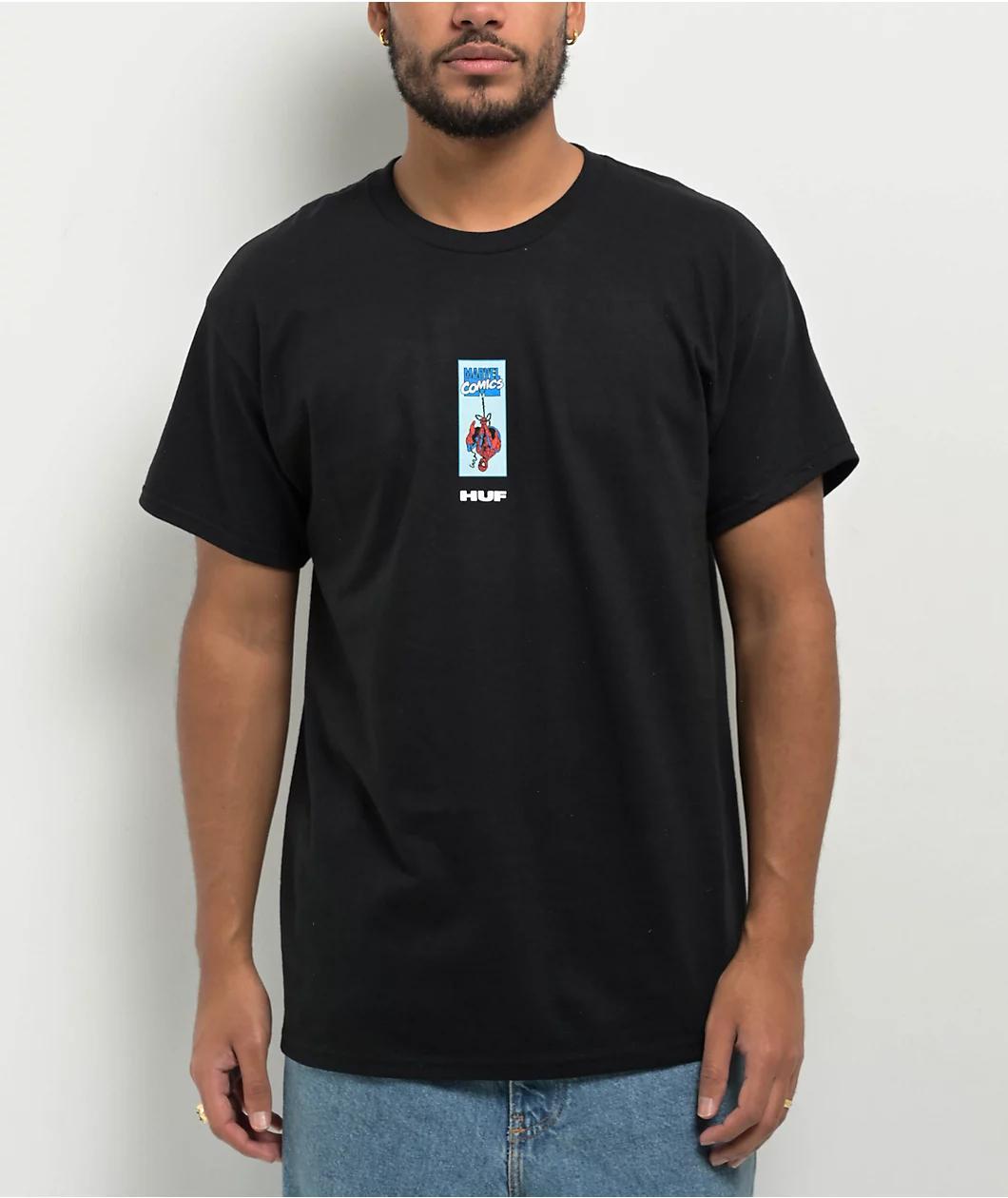 HUF x Spider-Man Split Black T-Shirt Product Image
