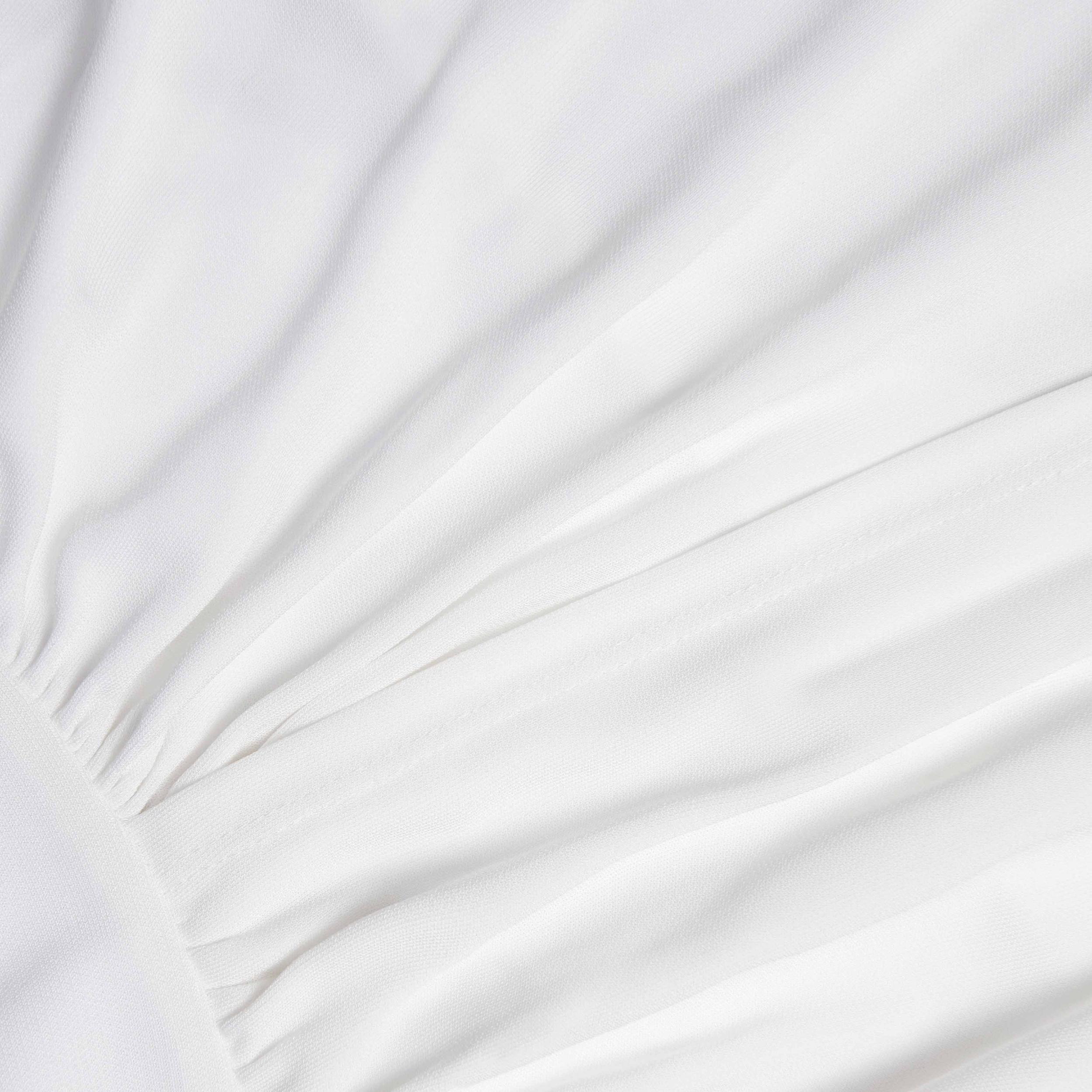 Cream Jersey Gathered Top Product Image