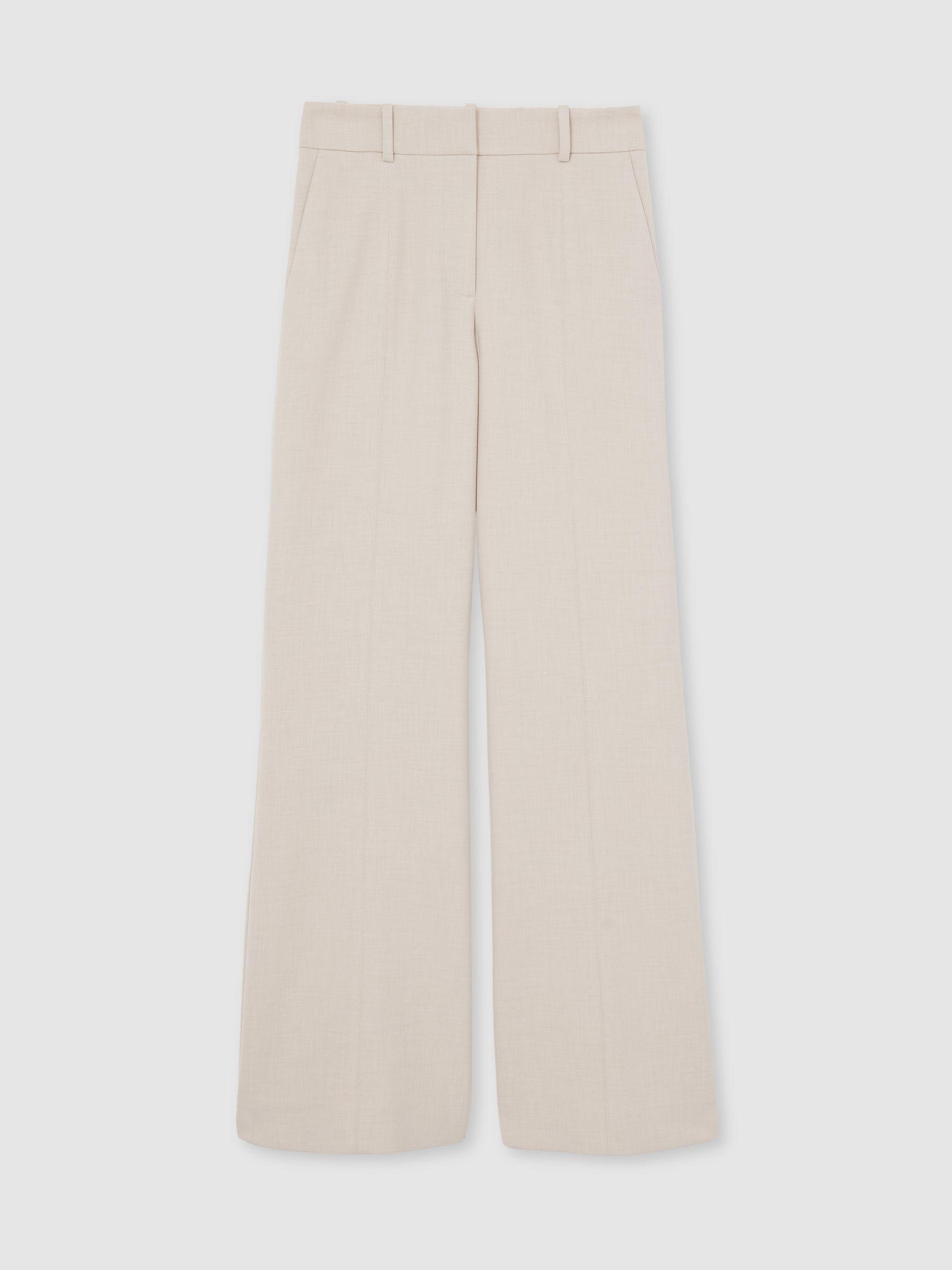 Flared Tailored Trousers in Neutral Product Image