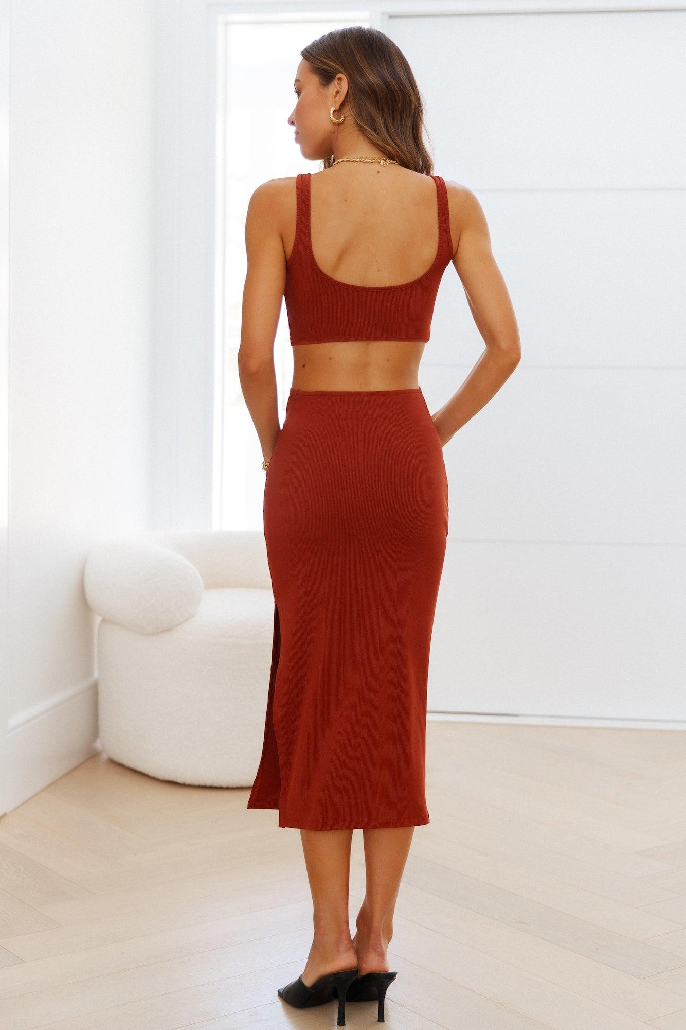 Khloe Midi Dress Brown Product Image
