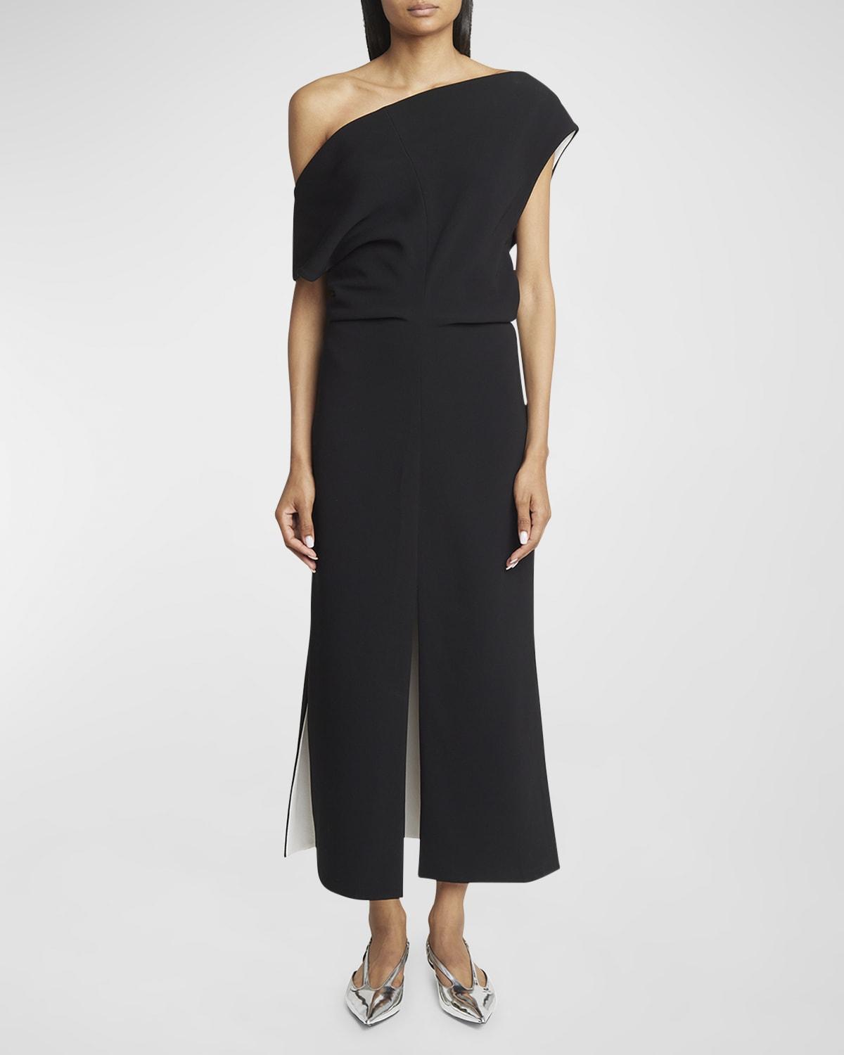 Womens Off-The-Shoulder Crepe Midi-Dress Product Image