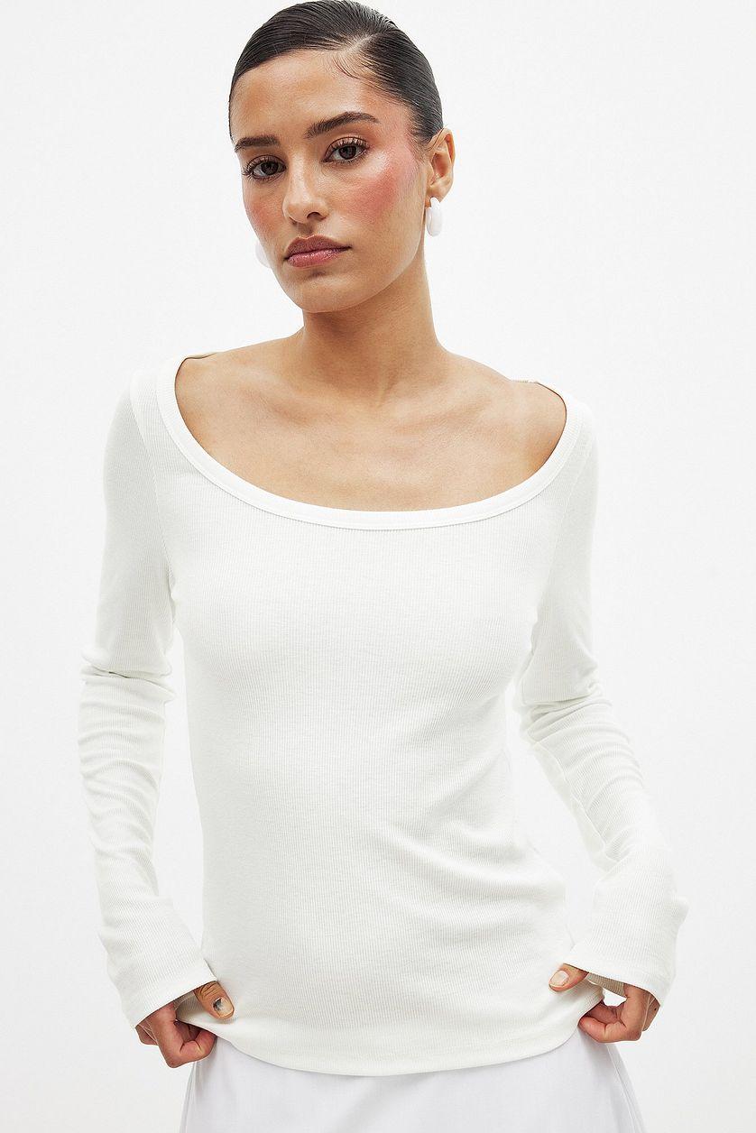 Scoop Neck Ribbed Top Product Image