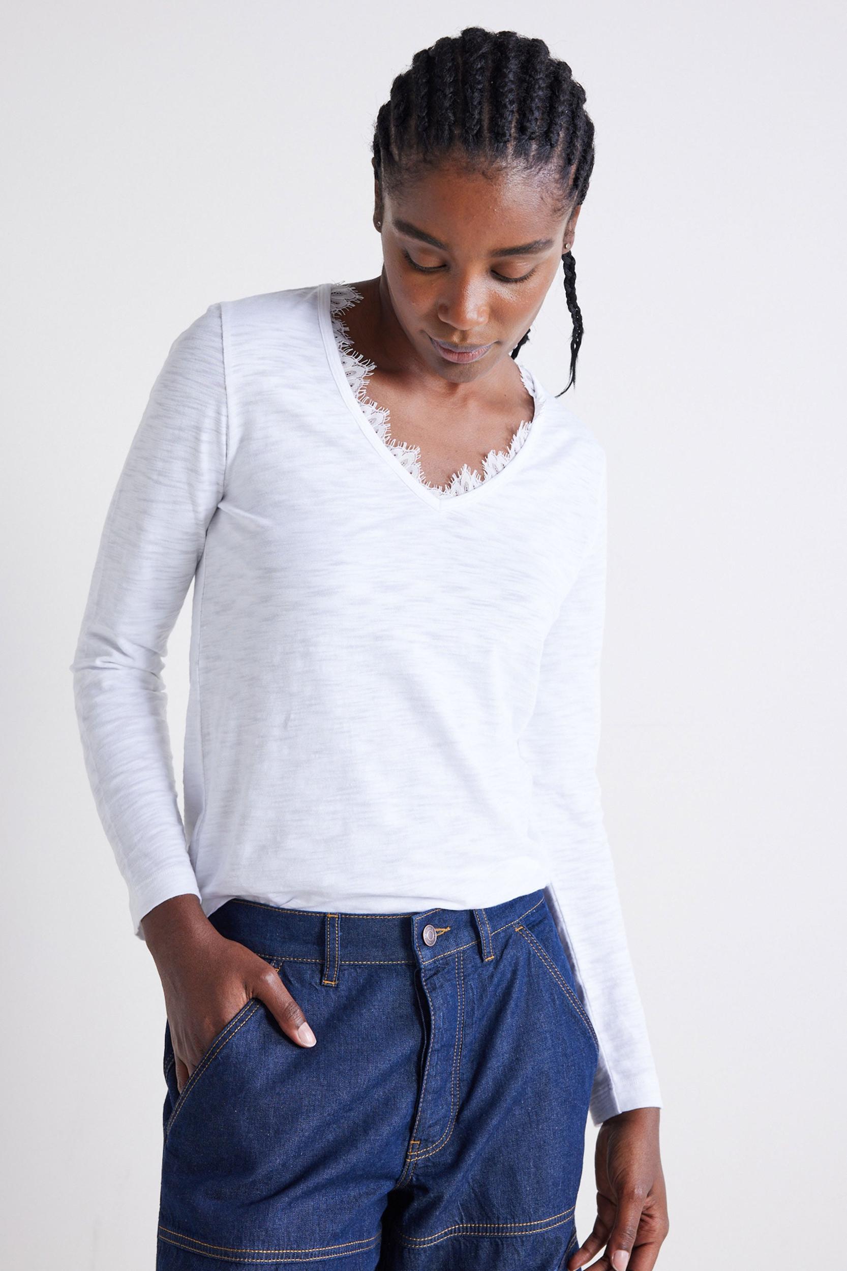 Out from Under Lace Trim Long Sleeve Product Image