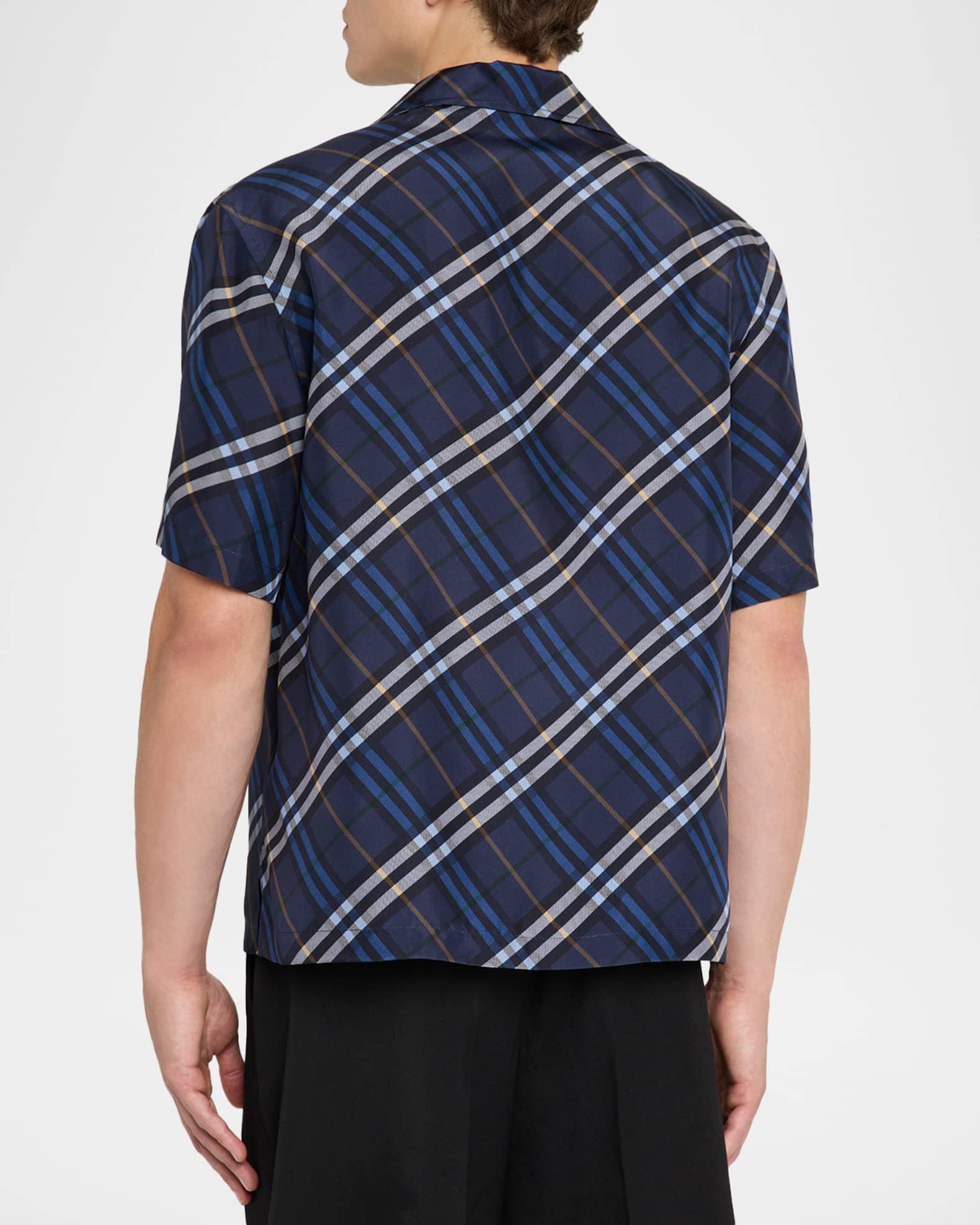 Men's Diagonal Check Short-Sleeve Shirt Product Image