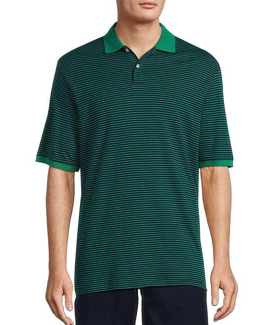 Roundtree & Yorke Supima Short Sleeve Striped Polo Shirt Product Image