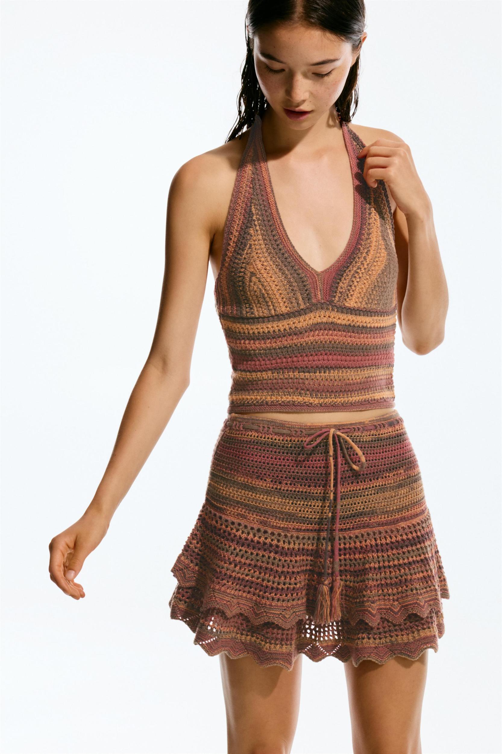 Space-dye crochet top Product Image