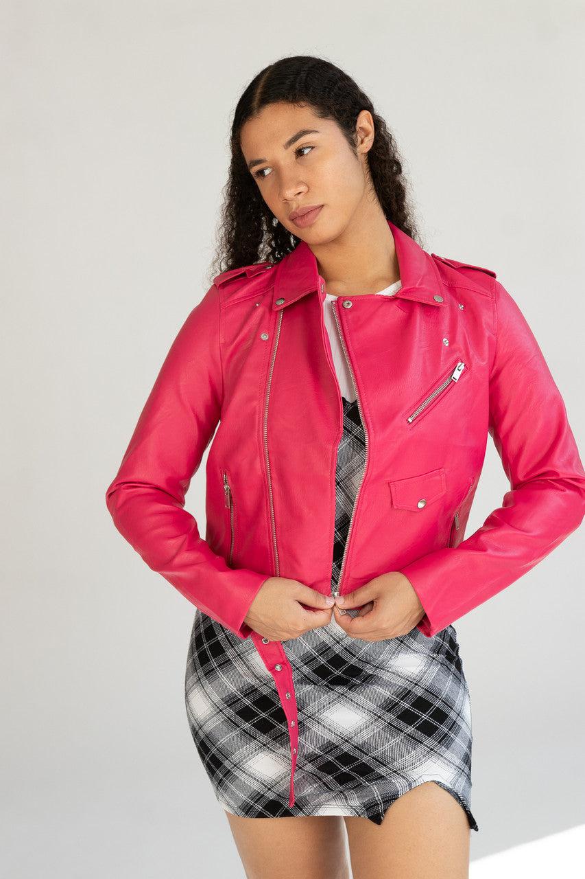 Pleather Moto Jacket Product Image