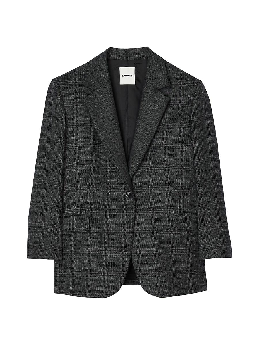Womens Checked Suit Jacket Product Image