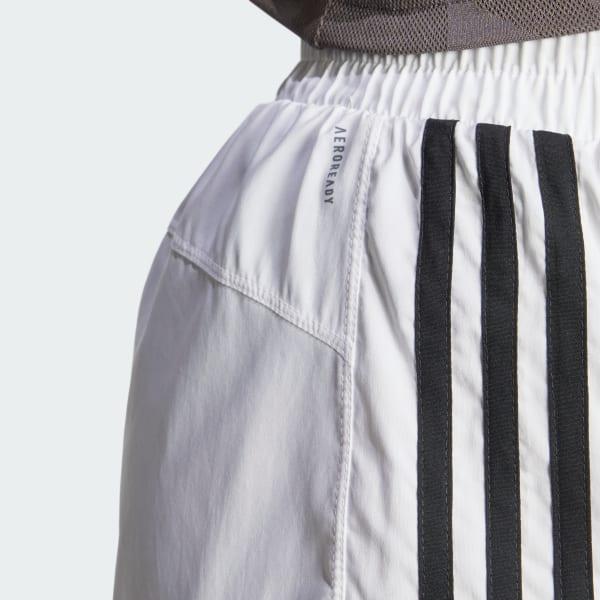 adidas Pacer Training 3-Stripes Woven High-Rise Shorts White L 3 Womens Product Image