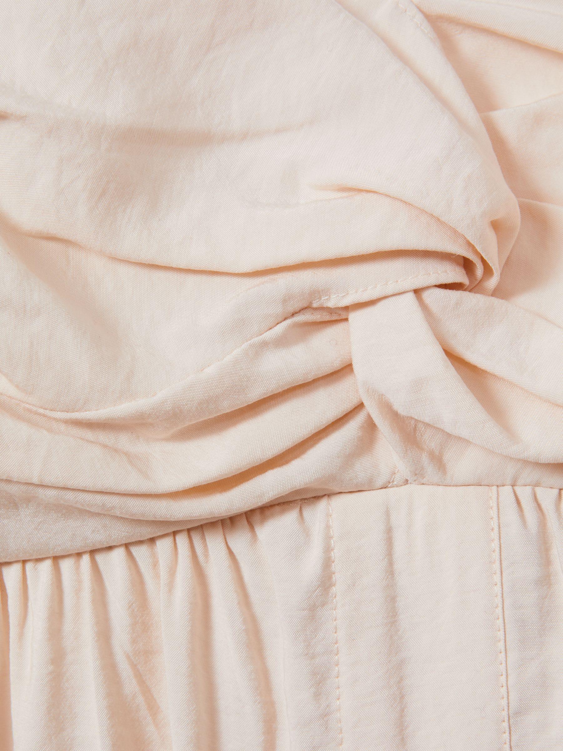 Bustier Bubble Hem Parachute Midi Dress in Neutral Product Image