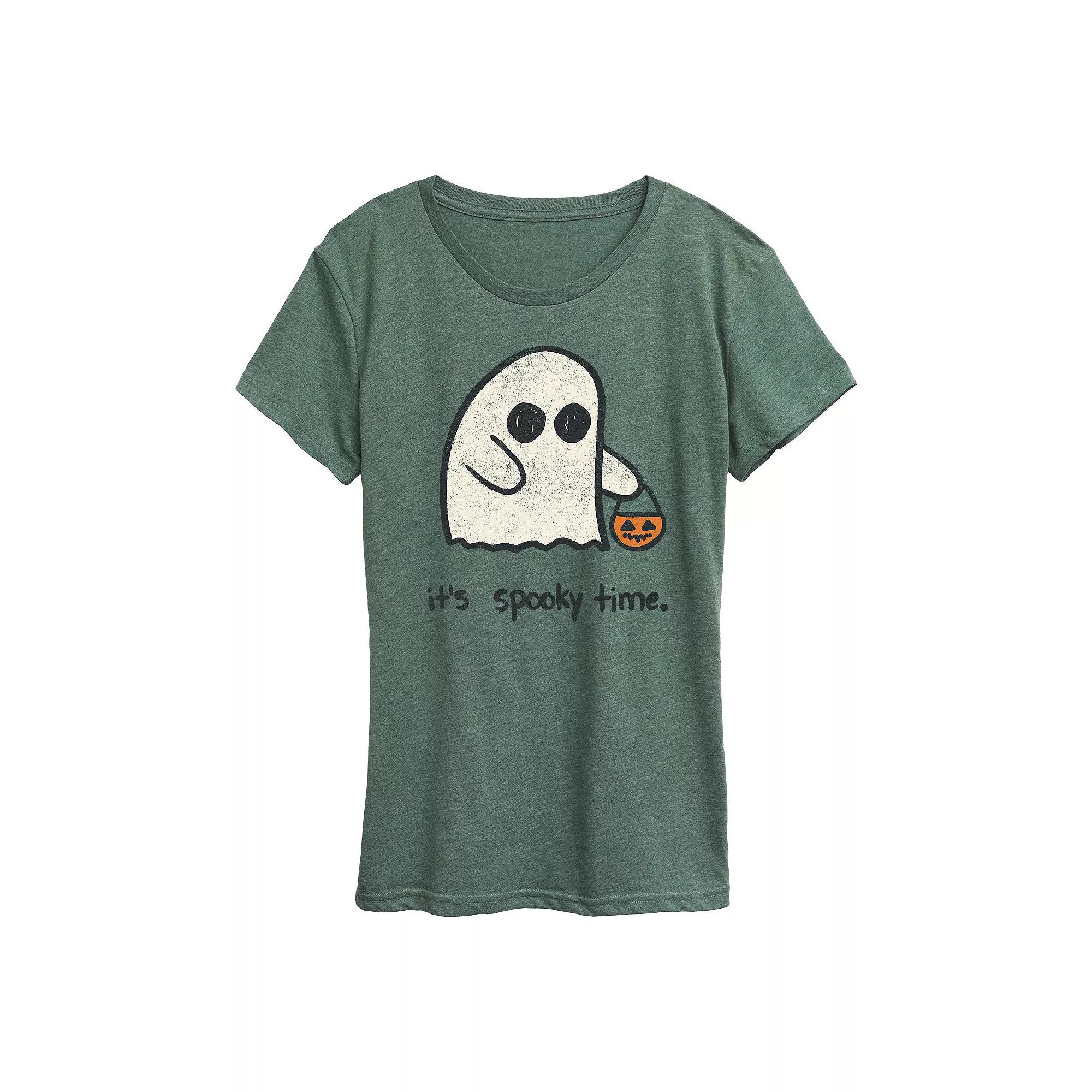 Women's It's Spooky Time Halloween Tee, Girl's, Size: Small, Green Product Image