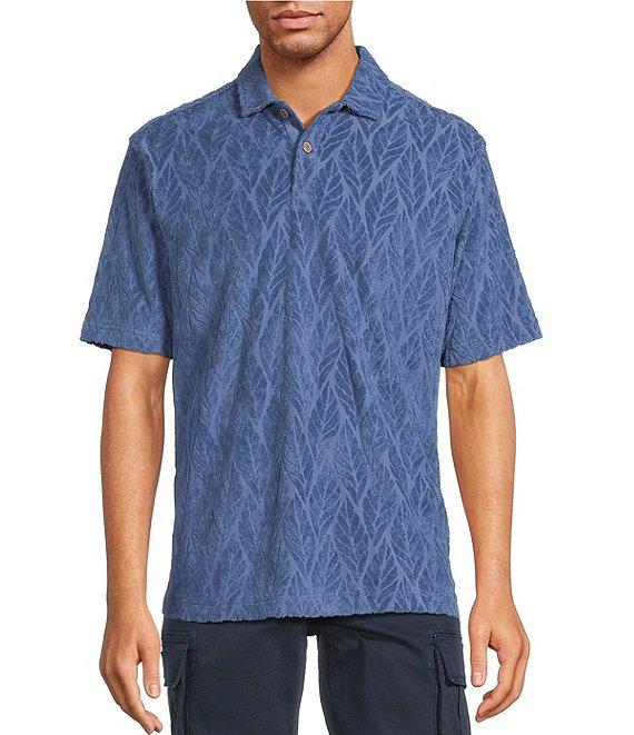 Roundtree & Yorke Short Sleeve Jacquard Terry Polo Shirt Product Image
