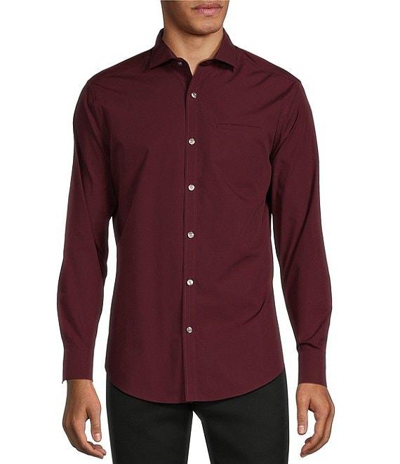 Murano Slim Fit Solid Long Sleeve Woven Shirt Product Image
