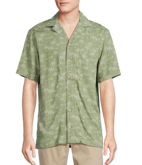 Cremieux Blue Label Palm Print Short Sleeve Woven Camp Shirt Product Image