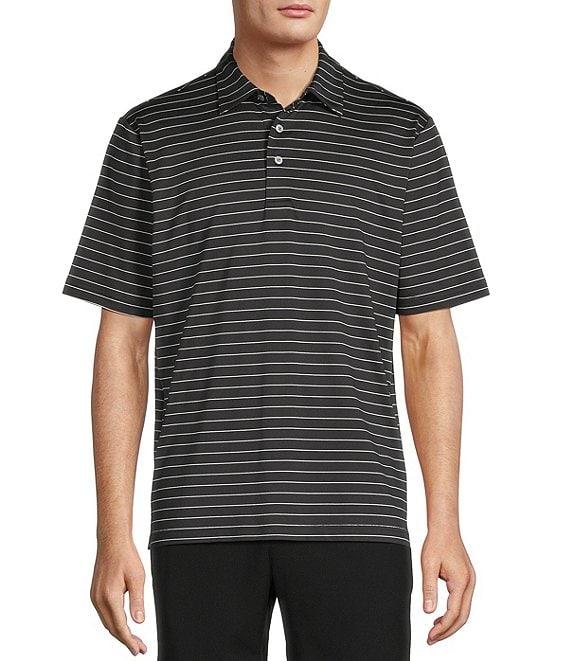 Roundtree & Yorke Performance Short Sleeve Wide Stripe Polo Shirt Product Image
