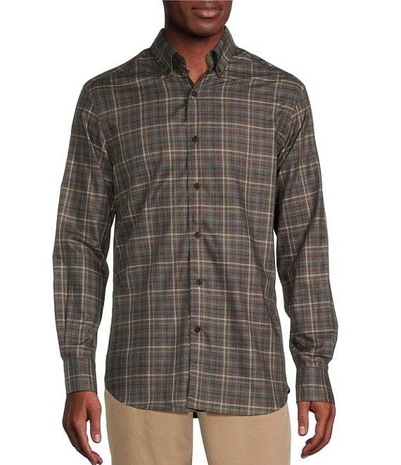 Cremieux Blue Label Plaid Heather Twill Long Sleeve Woven Shirt Product Image