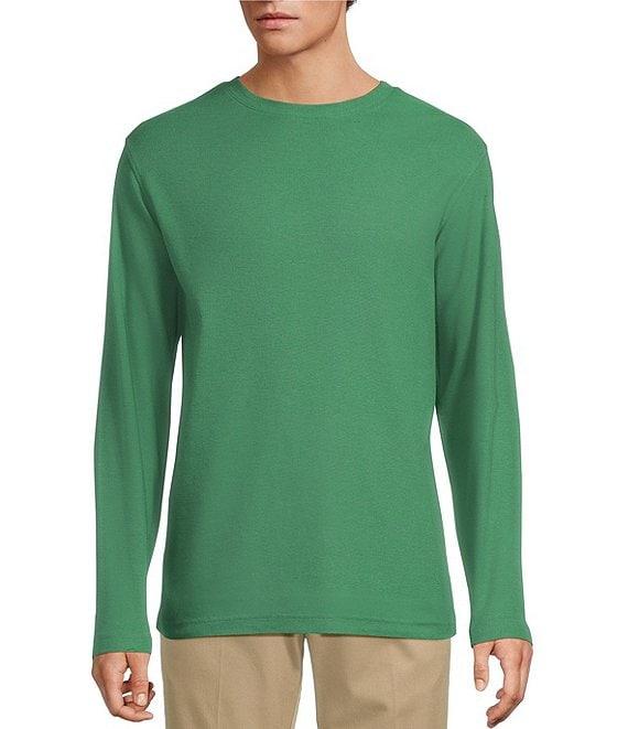 Roundtree & Yorke Long Sleeve Solid Waffle Crewneck Pullover Product Image