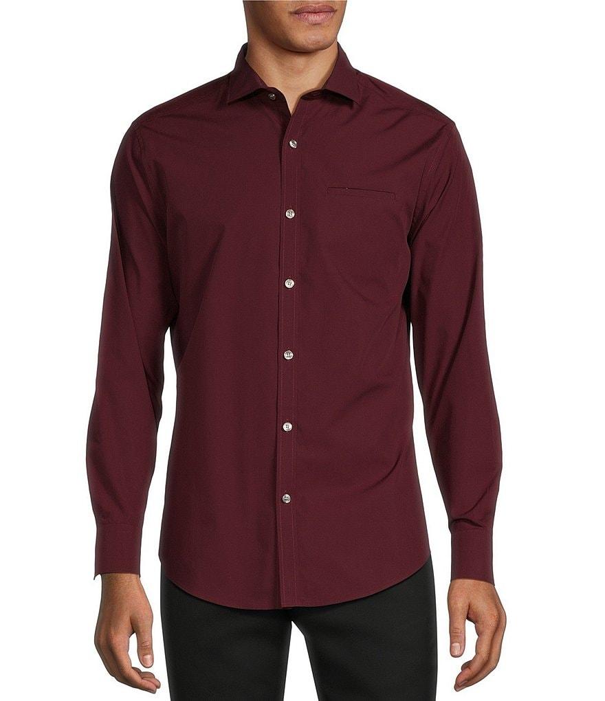 Murano Slim Fit Solid Long Sleeve Woven Shirt Product Image