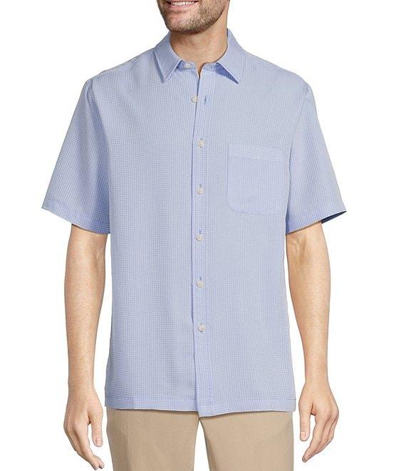 Roundtree & Yorke Short Sleeve Small Check Sport Shirt Product Image