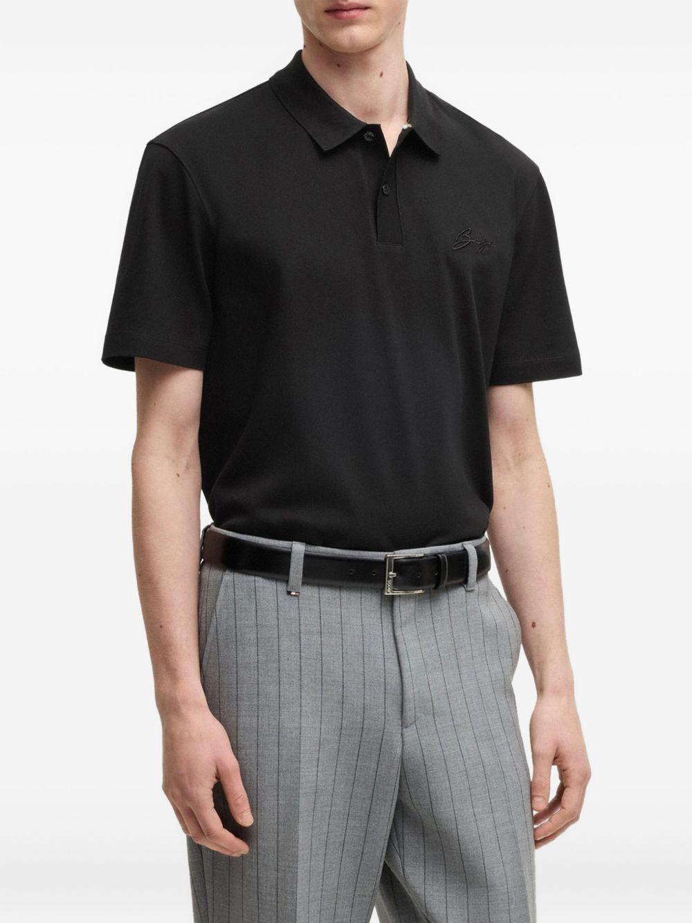 embroidered cotton polo shirt Product Image