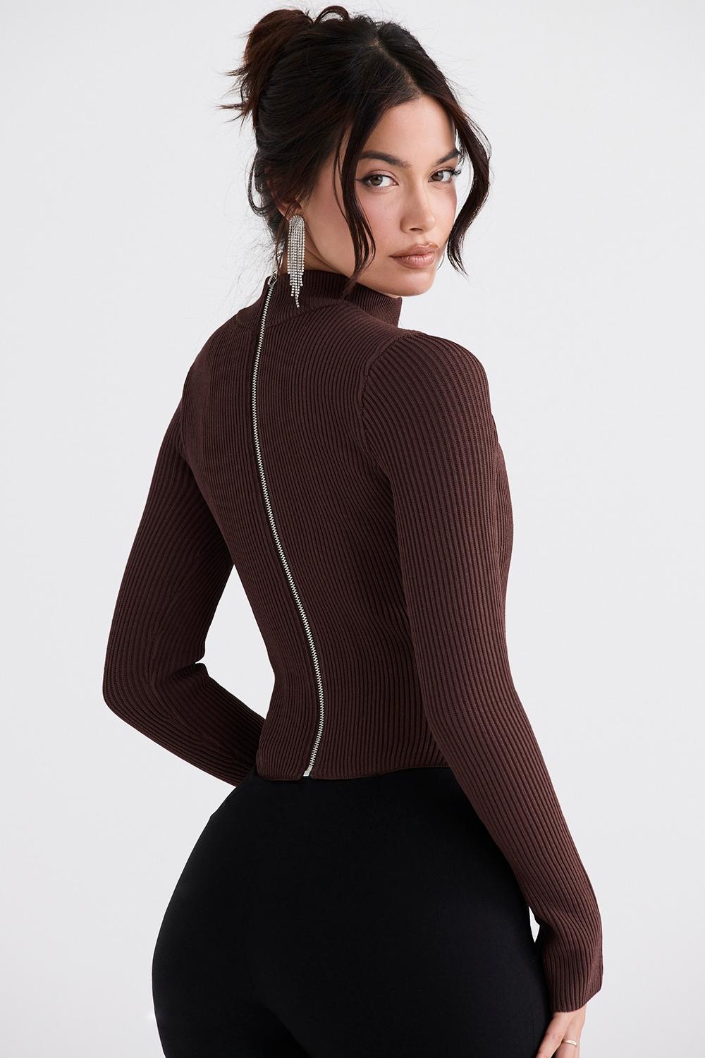 Georgina  cocoa knitted corset Product Image