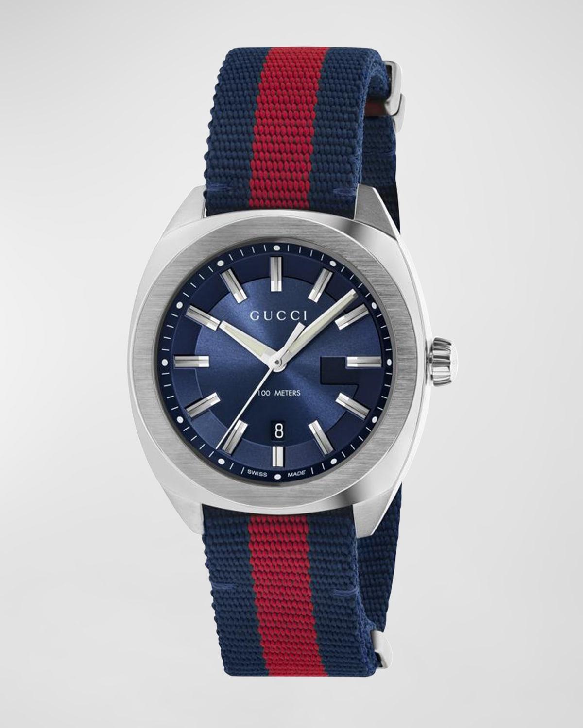 Mens Stainless Steel & Nylon Web Watch Product Image