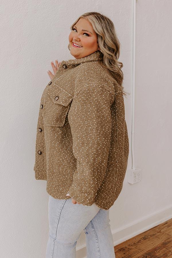 Cappuccino Cozy Wool-Blend Jacket Curves Product Image