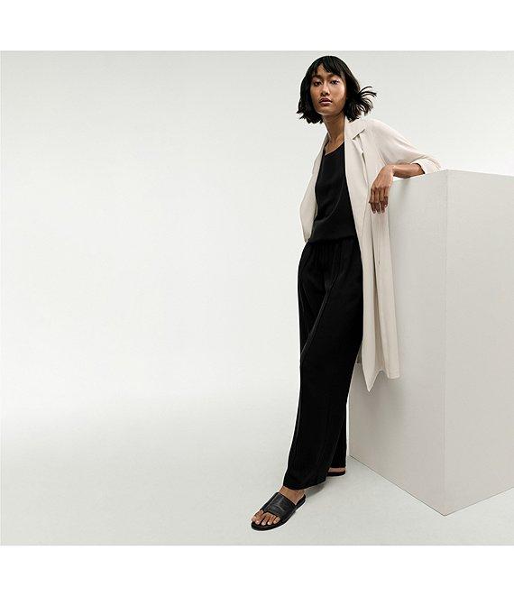 Eileen Fisher Silk Georgette Crepe Boat Neck Sleeveless Tunic Product Image