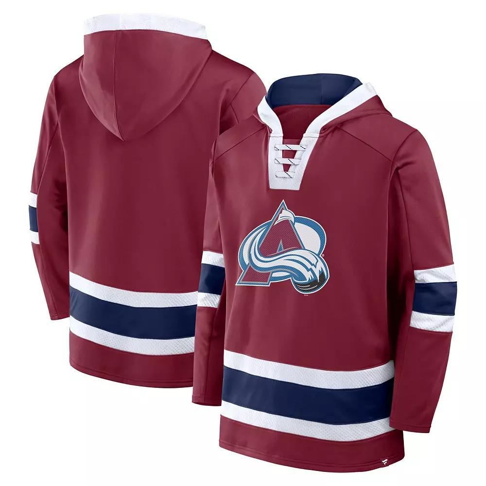 Men's Fanatics  Burgundy Colorado Avalanche Inside Line Fleece Pullover Hoodie, Size: 2XL, Med Re Product Image