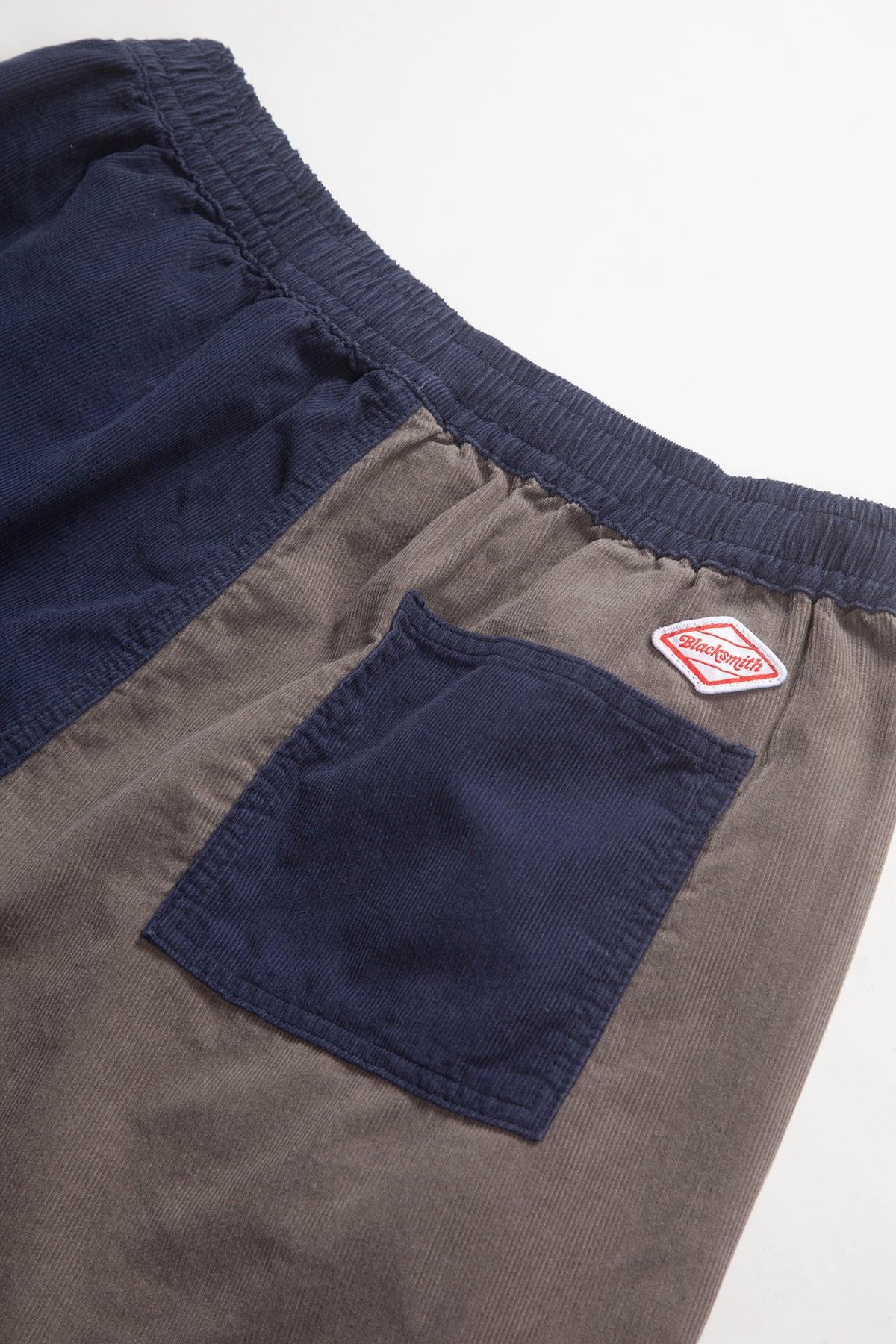 Blacksmith - Corduroy Easy Shorts - Navy/Grey Product Image
