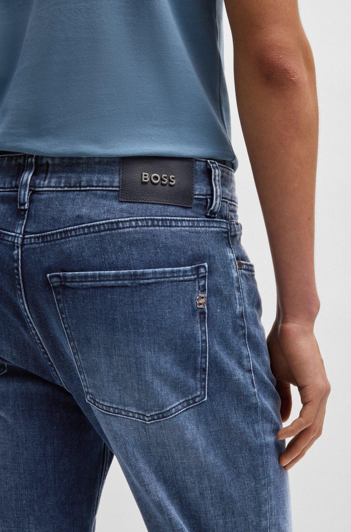BOSS - Maine regular-fit jeans in blue Italian denim - Blue Product Image