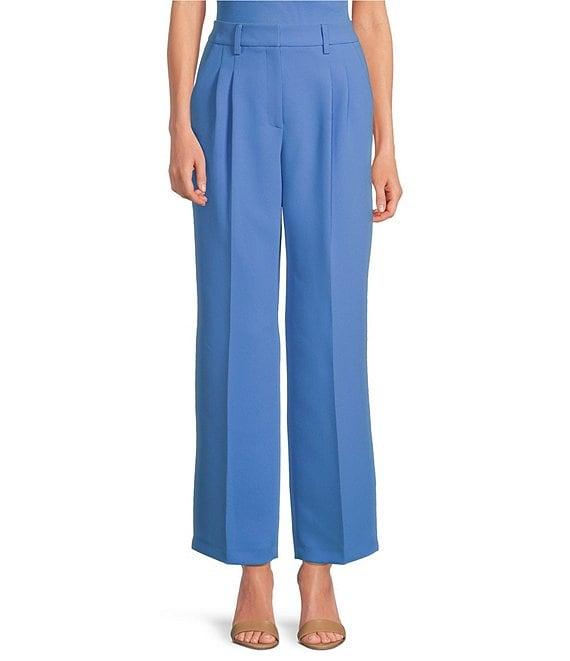 Gianni Bini Hartley Crepe Pleated Straight Wide Leg Coordinating Pants Product Image