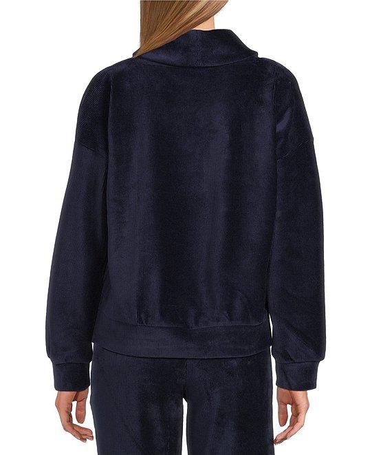Westbound Coordinating Velour Rib Long Sleeve Funnel Neck Top Product Image