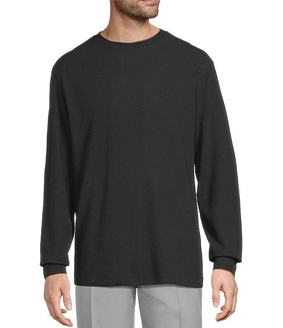 Roundtree & Yorke Long Sleeve Solid Waffle Crewneck Pullover Product Image