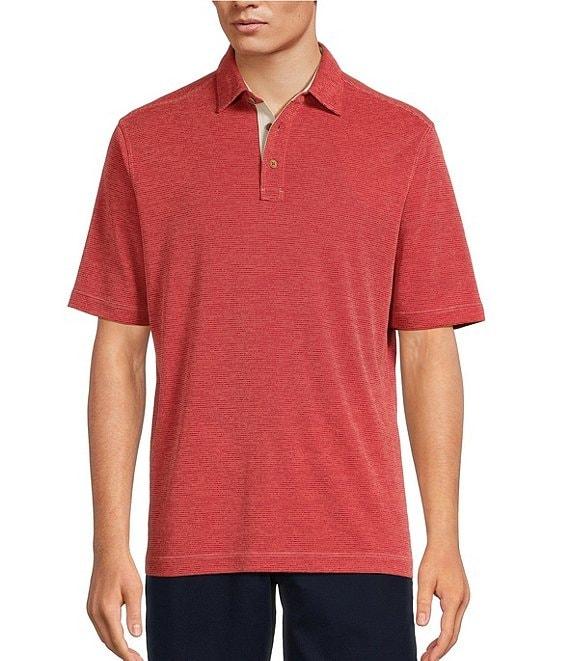 Roundtree & Yorke Short Sleeve Stripe Polynosic Polo Shirt Product Image
