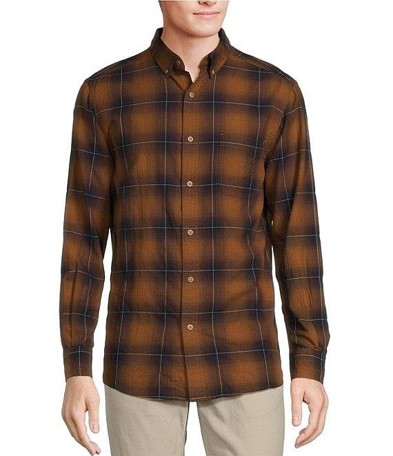 Rowm Long Sleeve Herringbone Medium Plaid Woven Shirt Product Image