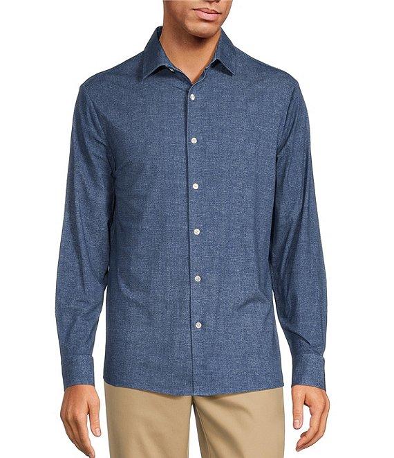 Hart Schaffner Marx State Street Essentials Albini 4FLEX Long Sleeve Solid Coat Front Shirt Product Image