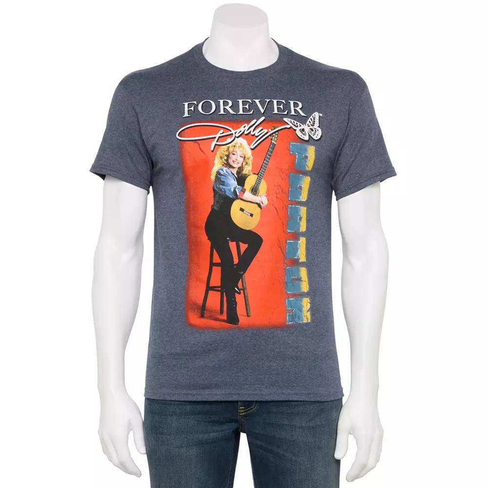 Men's Dolly Parton Graphic Tee, Size: Small, Navy Grey Product Image