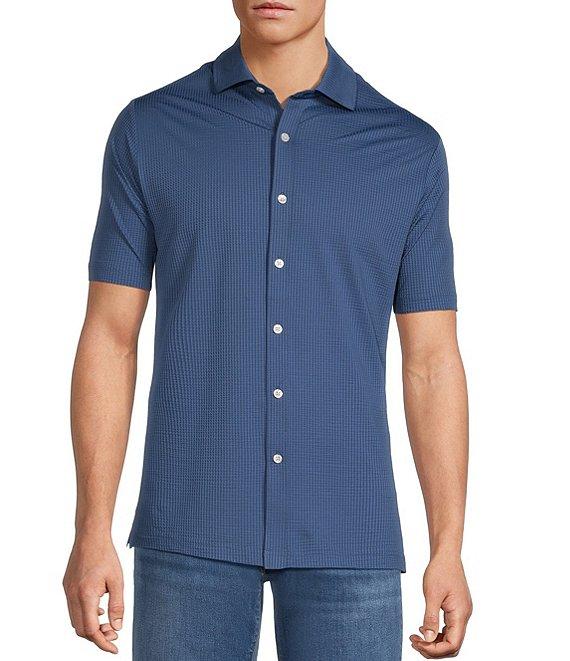 Hart Schaffner Marx Luxury Performance The Driver Short Sleeve Solid Button Front Shirt Product Image