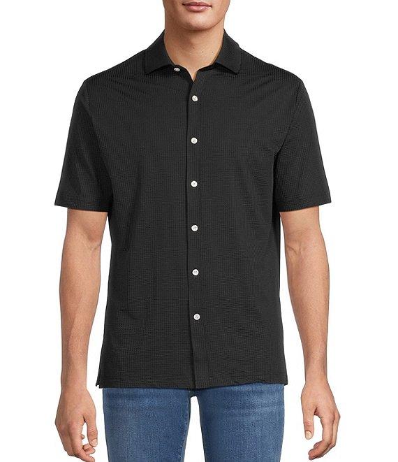 Hart Schaffner Marx Luxury Performance The Driver Short Sleeve Solid Button Front Shirt Product Image