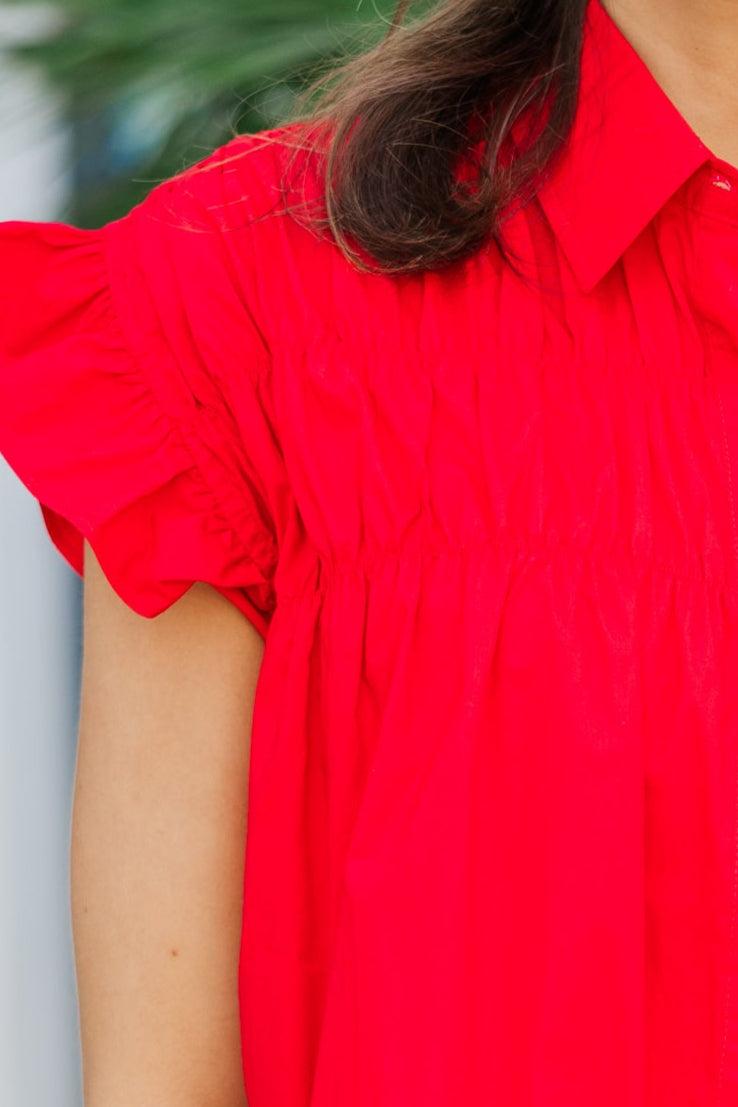 On The Way Red Shift Dress Female Product Image