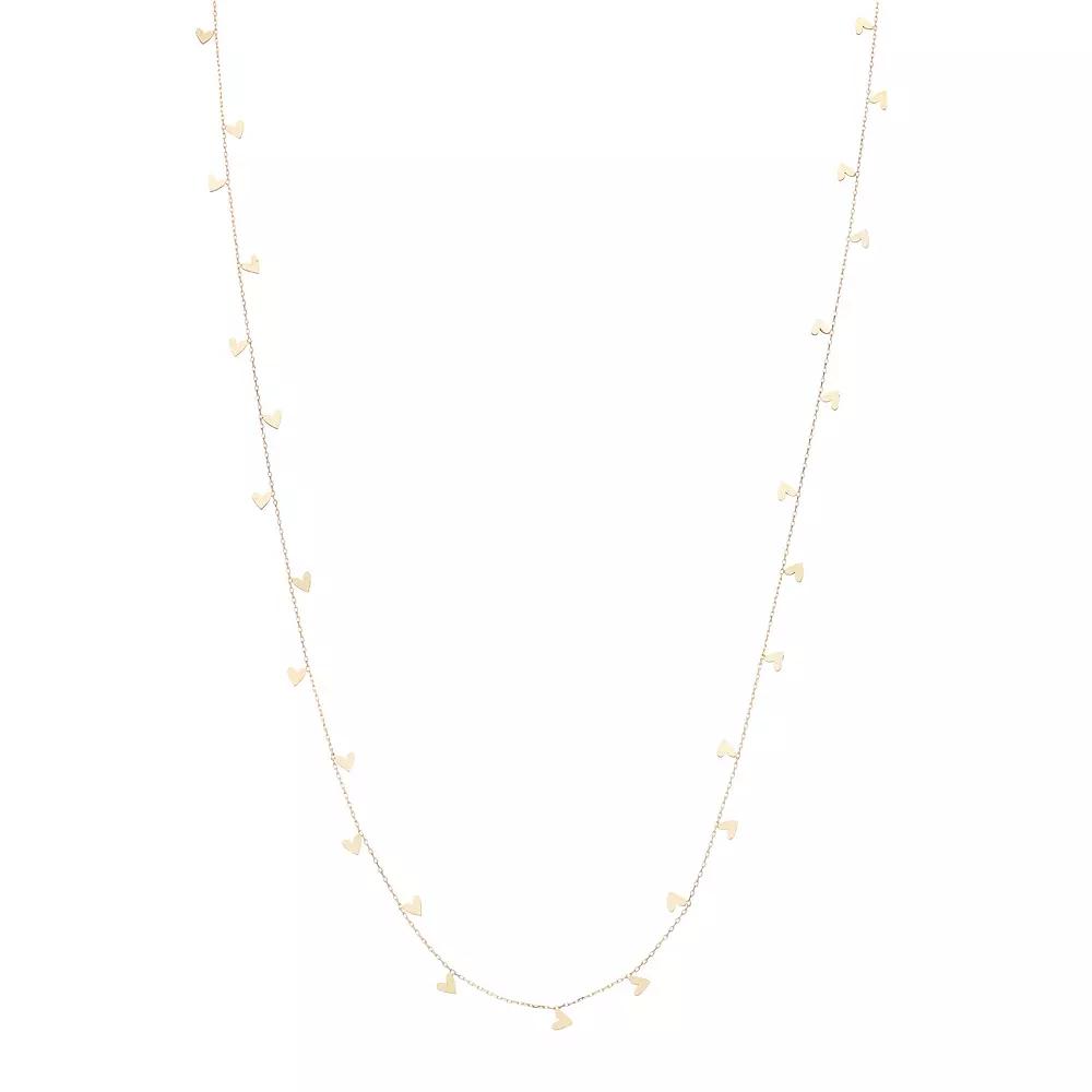 14k Gold Multi-Heart Necklace, Women's, Size: 18" Product Image