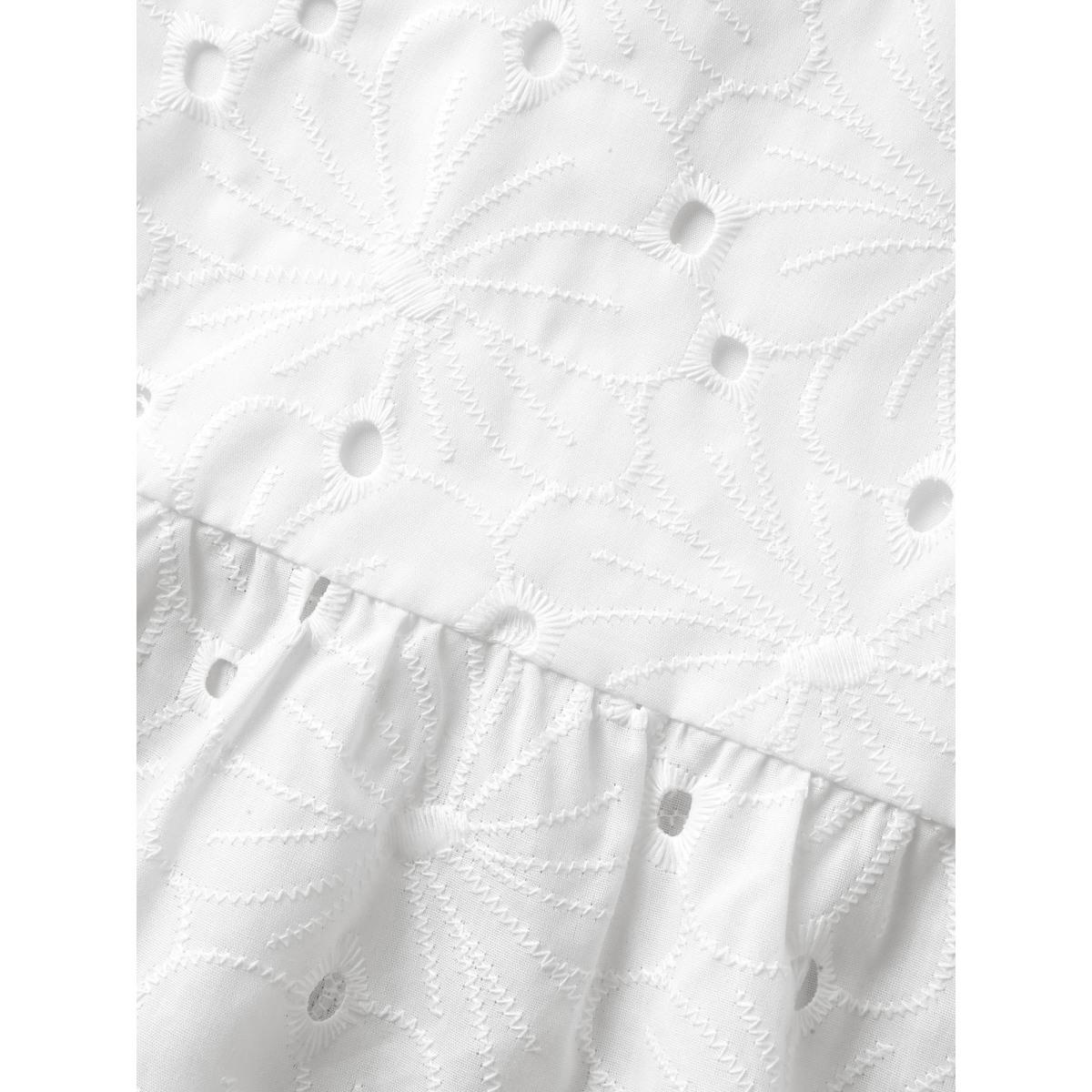 Plus Size Cotton Lace Detail Tiered Hem Tiered Maxi Dress Originalwhite Women Resort Round Neck Sleeveless Curvy BloomChic 26/4X Product Image