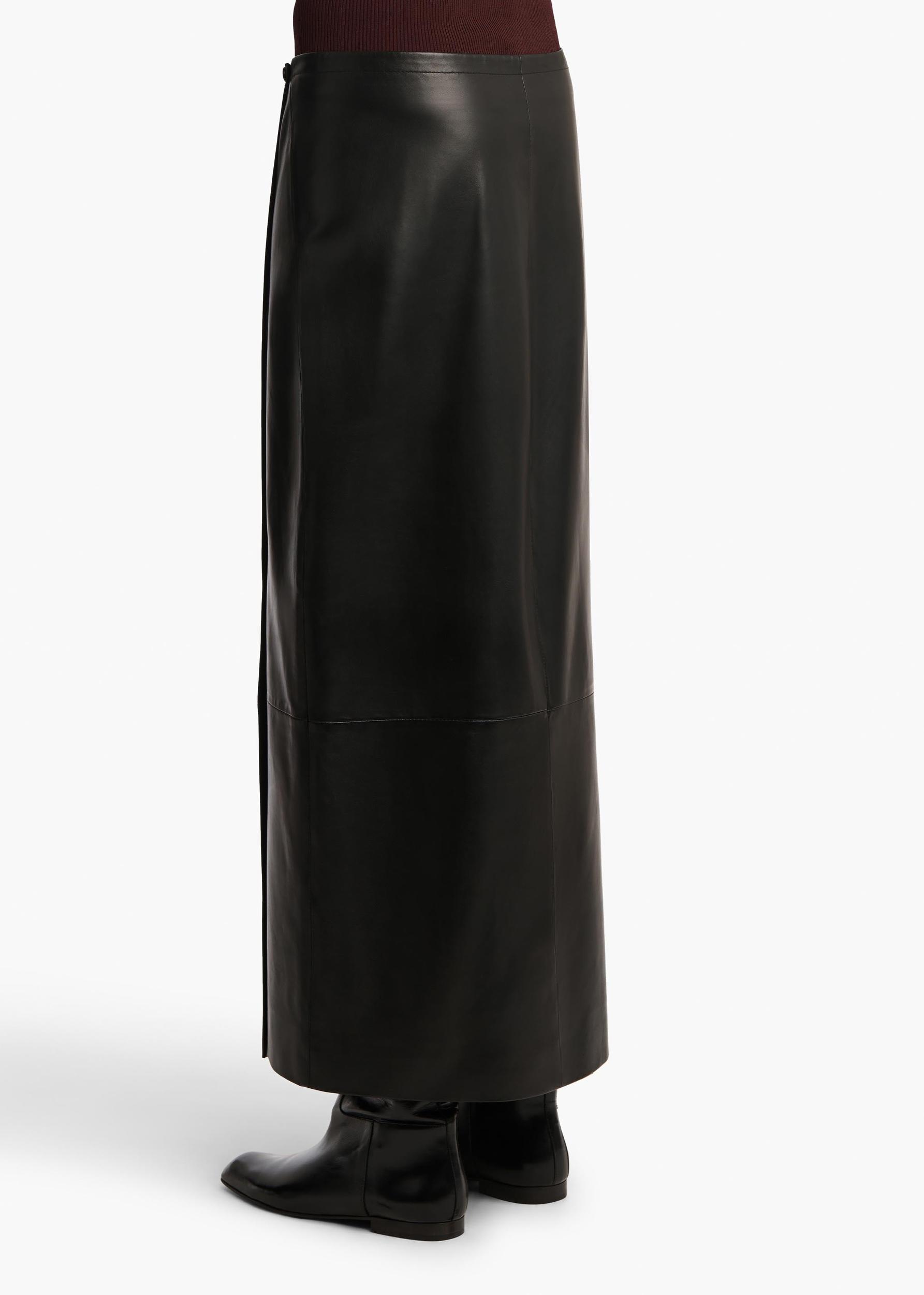 Quinn Skirt in Black Leather Product Image
