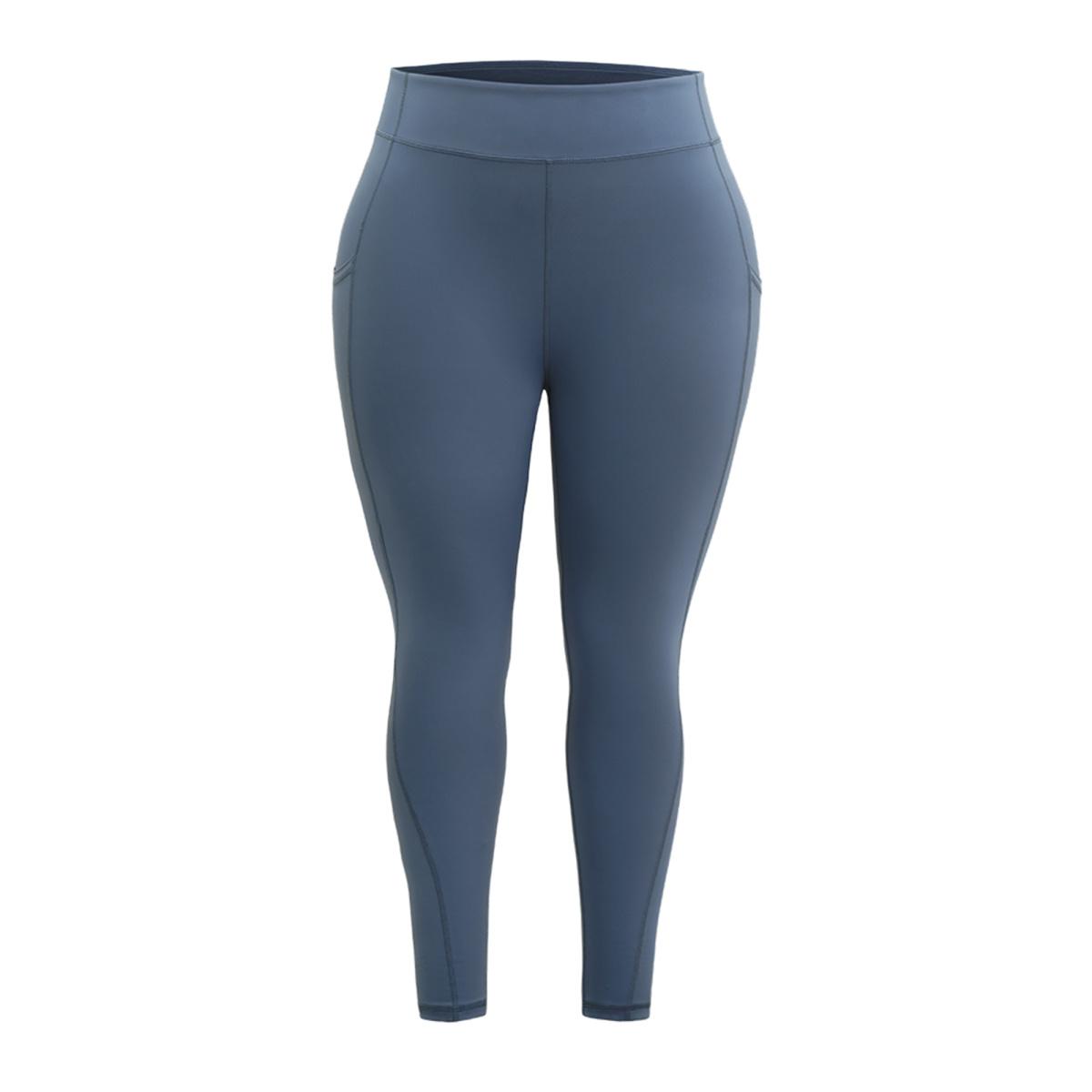 Plus Size Basic High Waisted Stretchy Butt Lift Leggings Women Stone Casual High stretch Skinny High Rise Dailywear Leggings BloomChic 26/4X Product Image