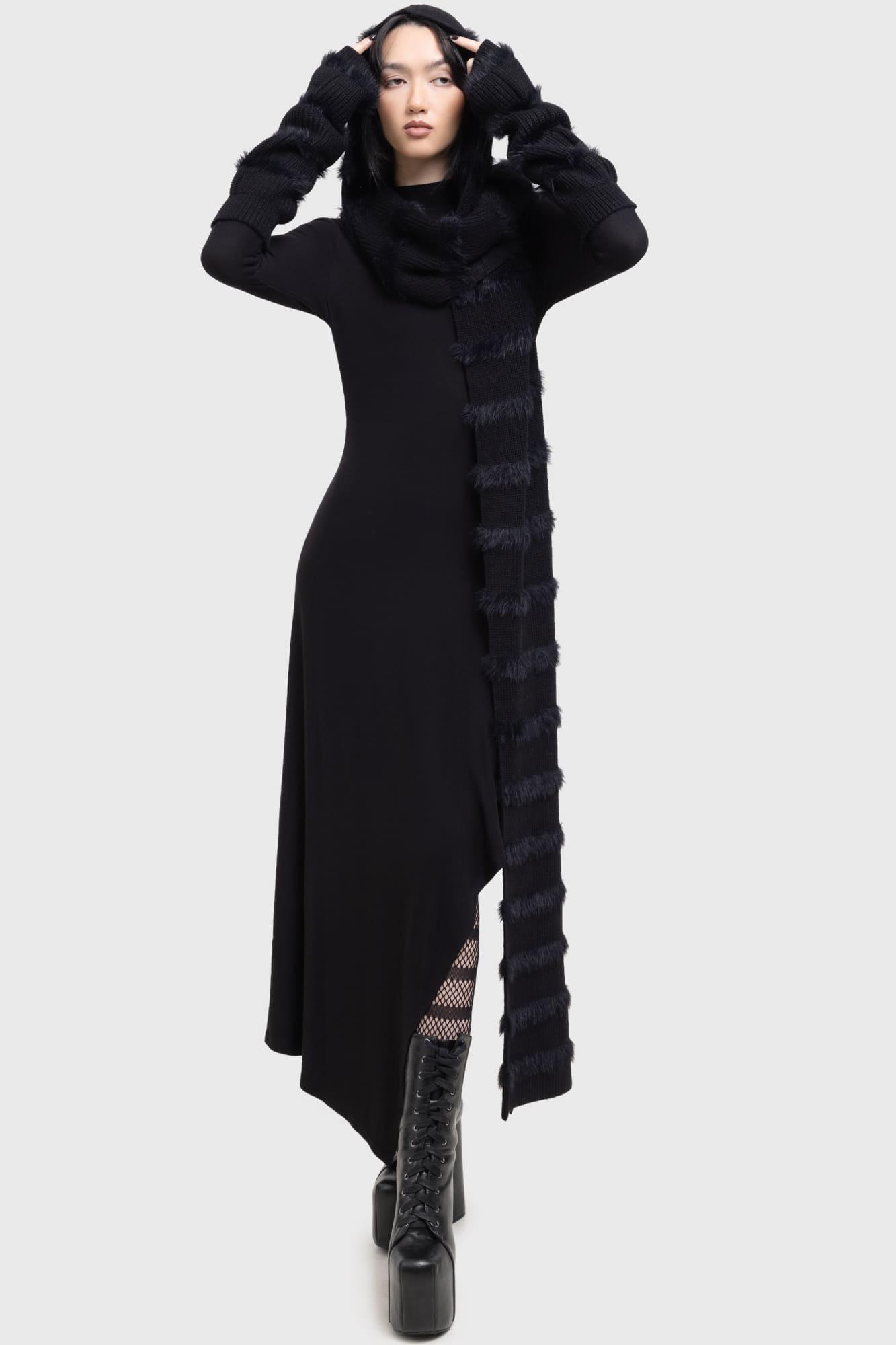 Striped Night Hooded Scarf Female Product Image