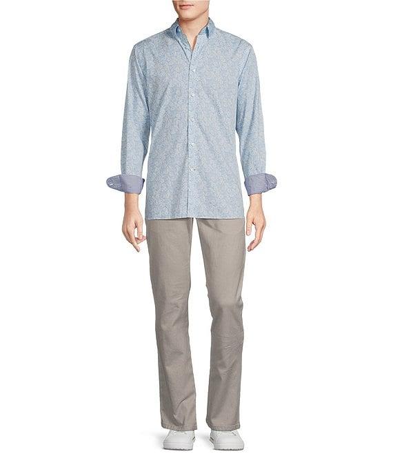 Cremieux Blue Label Palm Print Poplin Long Sleeve Woven Shirt Product Image