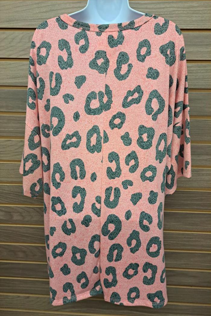 Pink Leopard Short Sleeve Product Image