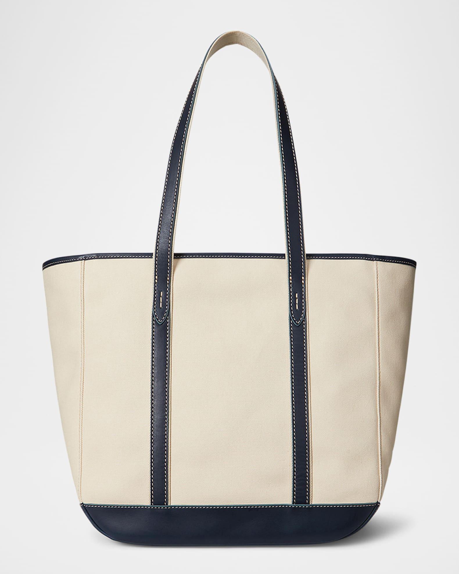 Canvas and Leather Medium Tote Bag  Product Image